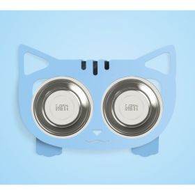 Anti-falling Cat Dog Feeding Water Bowl (Option: Blue-Style2)